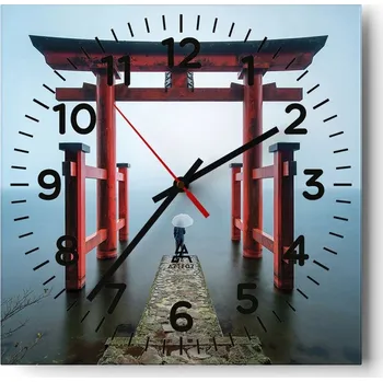 Hodiny Nástěnné hodiny do obýváku 40x40 Asie Tiché Skleněné hodiny Stylové