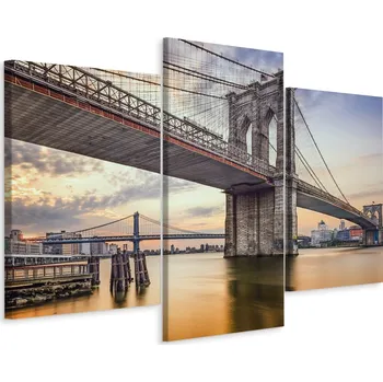 Obraz Obraz Triptych Brooklynský most New York 3D 60x40 cm