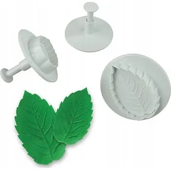 Vykrajovátko Vykrajovátko s pístem, formička LIST RŮŽE Vykrajovátka 3ks