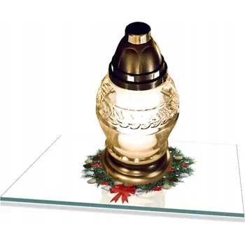 Obraz Stojan hřbitovní svíčka tvrzené sklo 30 x 22 x 1 cm