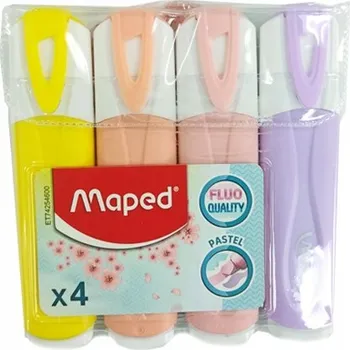 Zvýrazňovač Zvýrazňovače sada 4 Pastel Fluo Peps Maped