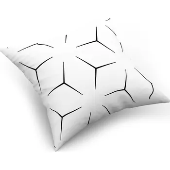 Povlak na dekorativní polštářek Povlak na polštář, jeskyně 40x40 cm 100% BAVLNA, Milano Bílo Černá