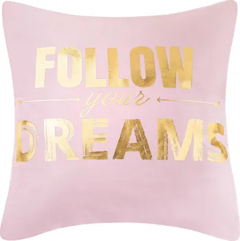 Povlečení VELVETOVÝ DEKORAČNÍ POVLEK NA POLŠTÁŘ 45X45 DREAMS RŮŽOVÝ