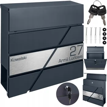 Poštovní schránka Poštovní schránka euroschránka, s vhozem, se schránkou na noviny M-TEC šedá