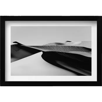 Obraz Obraz + černý rámeček Černobílý minimalistický pouštní motiv 30x20 cm
