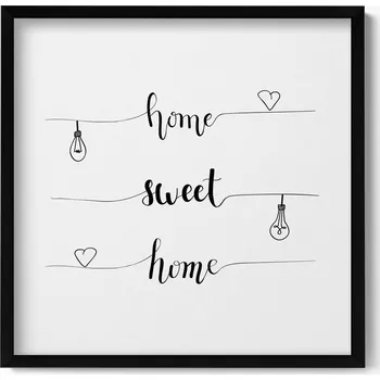Obraz Dekorativní nástěnný obraz v rámu Nápis do bytu home sweet home 50x50 cm