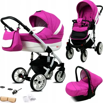 Kočárek Dětský kočárek 3v1 BabyLux Lilly: sportovní kočárek, hluboká korba a autosedačka