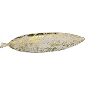 Obraz DŘEVĚNÁ DEKORATIVNÍ PODLOŽKA LIST ZLATÁ