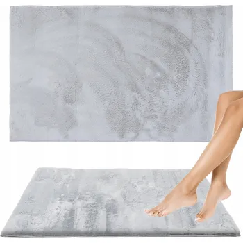 Koupelnová předložka KOUPELNOVÁ PŘEDLOŽKA KOBEREC MĚKKÝ CHLUPATÝ PROTISKLUZOVÝ ŠEDÝ 40x60cm MALÝ