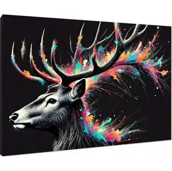 Obraz Obraz na plátně do obýváku, ložnice na zeď - Abstraktní jelen 60x40 cm