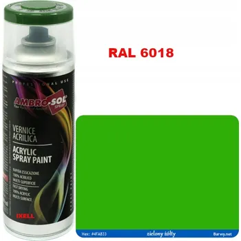 Barva ve spreji RAL 6018 AKRYLOVÝ LAK VE SPREJI zelená LESKLÁ 1233