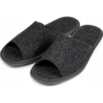 Dámské pantofle Filcové pánské papuče domácí grafitové černé nazouváky pro hosty velikost 41