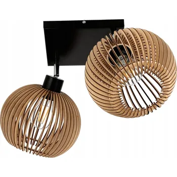 Lampa stropní, stropní svítidlo, lustr, nastavitelná, dřevěné stínidlo 2