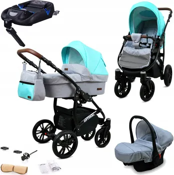 Kočárek Kočárek 4v1 BabyLux Optimal: sportovní kočárek, hluboká korba, autosedačka ISOFIX