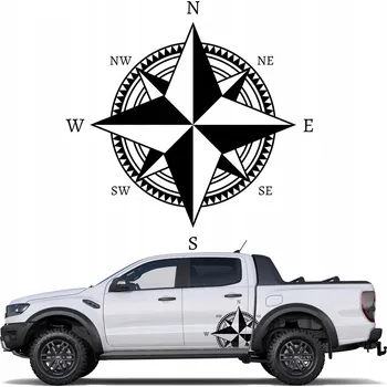 Samolepicí dekorace na vozidlo SAMOLEPKA na auto Kompas Růže větrů 43x43 cm