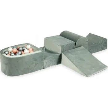 Dětské hřiště Pěnové dětské hřiště se skluzavkou a bazénkem, micro šedé