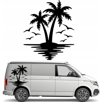 Samolepicí dekorace na vozidlo SAMOLEPKA na auto karavan PALMY U MOŘE Rackové 93x110