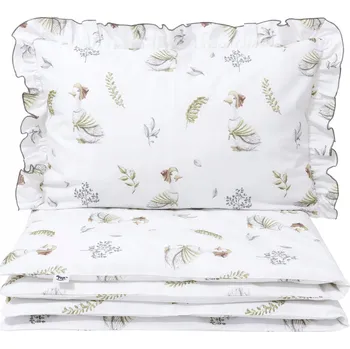 Povlečení Sada Povlečení s Volánkem Polštář 40x60 a Přikrývka 140x200 ze 100% Bavlny