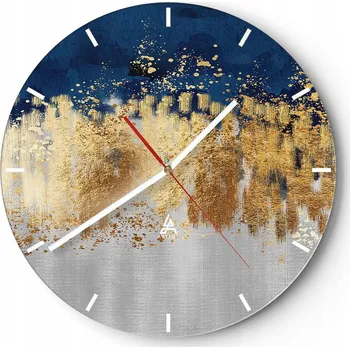 Hodiny Velké nástěnné hodiny 40x40 cm – Skleněné umělecké hodiny Kulatý Tiché