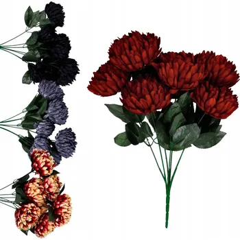 umělá květina Umělá Chryzantéma KYTICE pro aranžmá na hroby HUSTÁ