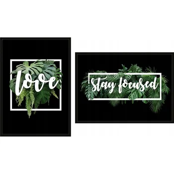 Obraz OBRAZ PLAKÁTY V RÁMU 53x73cm Dyptych Sada 2 obrazů Listy Love P729