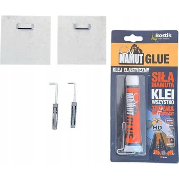 Zrcadlo Montážní sada pro zrcadlo – hmoždinky, závěsky, lepidlo