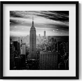 Obraz Ozdobný nástěnný obraz v rámu s grafikou loft Budovy New Yorku 50x50 cm