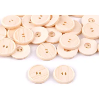 Galanterie Knoflík krémový s podlouhlými dírkami 20mm (Knoflík plastový s podlouhlými dírkami 20mm)