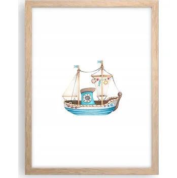 Obraz Obraz plakát v rámu světlý dub do obýváku 30x40 loď plakáty na zeď