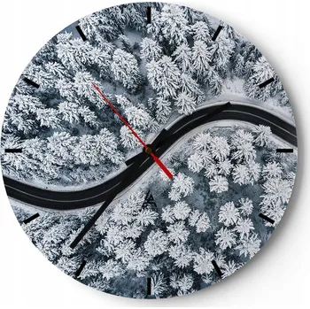 Hodiny Nástěnné hodiny do kuchyně 30x30 Krajina Skleněné hodiny do obýváku Tiché