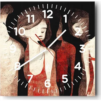 Hodiny Nástěnné hodiny do obýváku 40x40 Ženy Bezhluké hodiny na skle Tiché