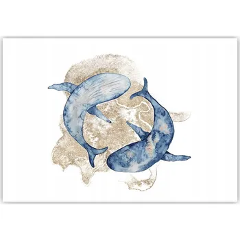 Obraz Plakát na zeď bez rámu 100x70 delfíni obraz plakáty do obýváku ložnice