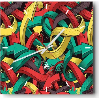 Hodiny Velké nástěnné hodiny 40x40 Abstrakce Skleněné tiché hodiny