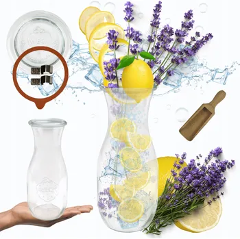 Sklenice Sklenice WECK / skleněné víko, odměrka, KARAFA 1l, LÁHEV