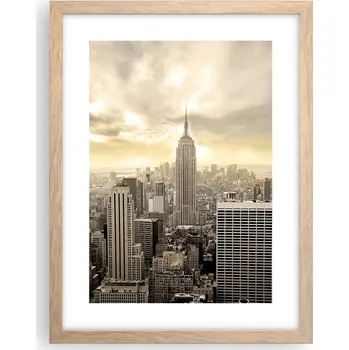 Obraz Obraz plakát v rámu světlý dub do obýváku 30x40 město plakáty na zeď