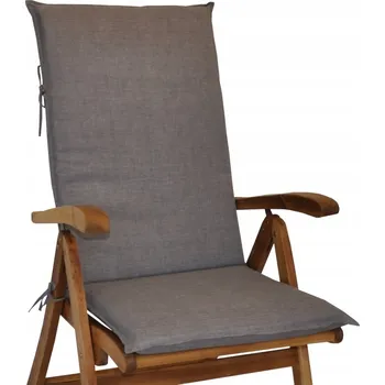 Podsedák Polštář na zahradní křeslo teak UNI vysoký - látka šedý melír