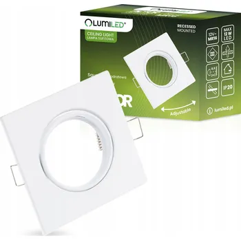 HALOGENOVÉ svítidlo pod omítku Stropní Svítidlo Čtvercové Pevné Bílé GU10