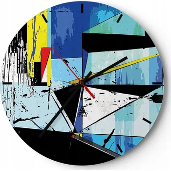 Hodiny Nástěnné hodiny do kuchyně 30x30 Abstrakce Skleněné hodiny do obýváku Tiché