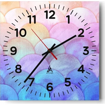 Hodiny Nástěnné hodiny do obýváku 40x40 Pastelové Tiché Skleněné hodiny