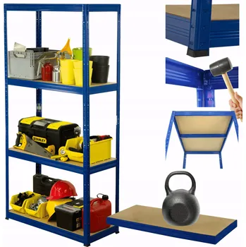 Dílenský regál Kovový regál do skladu, garáže, stojan HELIOS 180x110x50 cm, 4 police x 175 kg