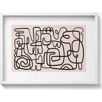 Obraz Dekorativní obraz v rámu do obýváku Abstraktní umění tvary 70x50 cm