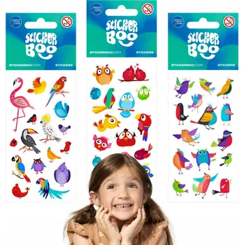 samolepka Sada samolepek pro děti SAMOLEPKY barevné ptáčky PTÁCI