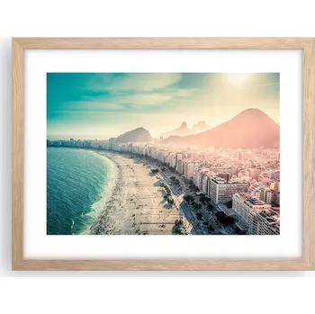 Obraz Obraz plakát v rámu světlý dub do obýváku 40x30 pobřeží foto na zeď