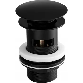 Sifon KLIK KLAK zátka do umyvadla s přepadem ČERNÁ MATNÁ