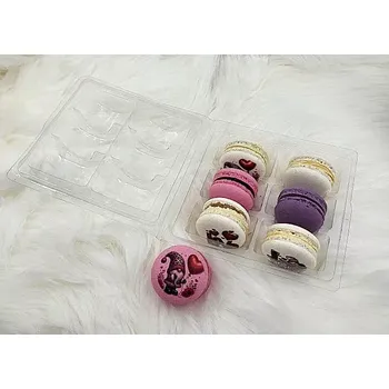 Transparentní krabička na 6 makronek 13,8x13,8 cm