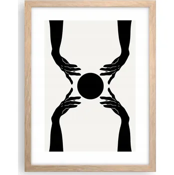 Obraz Obraz plakát v rámu světlý dub do obýváku 30x40 ruce foto plakáty na zeď