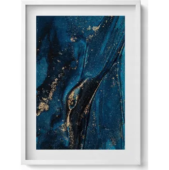 Obraz Dekorativní nástěnný obraz v bílém rámu do obýváku - Tekutá abstrakce 50x70 cm