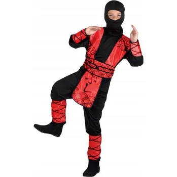 Karnevalový kostým KOSTÝM ninja ČERVENO-ČERNÝ KARNEVAL 122 vel