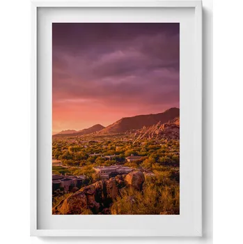 Obraz Obraz v bílém rámu do obýváku Západ slunce nad North Scottsdale 50x70 cm