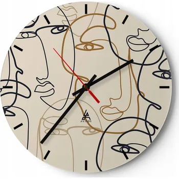 Hodiny Nástěnné hodiny do kuchyně 30x30 Abstrakce Skleněné hodiny do obýváku Tiché